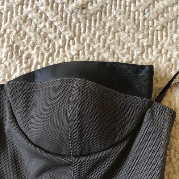 Blanquette Label grey mesh strapless dress with lamb leather detail - Picture 7 of 16